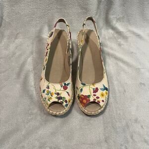 Naturalizer floral sling back wedge heels